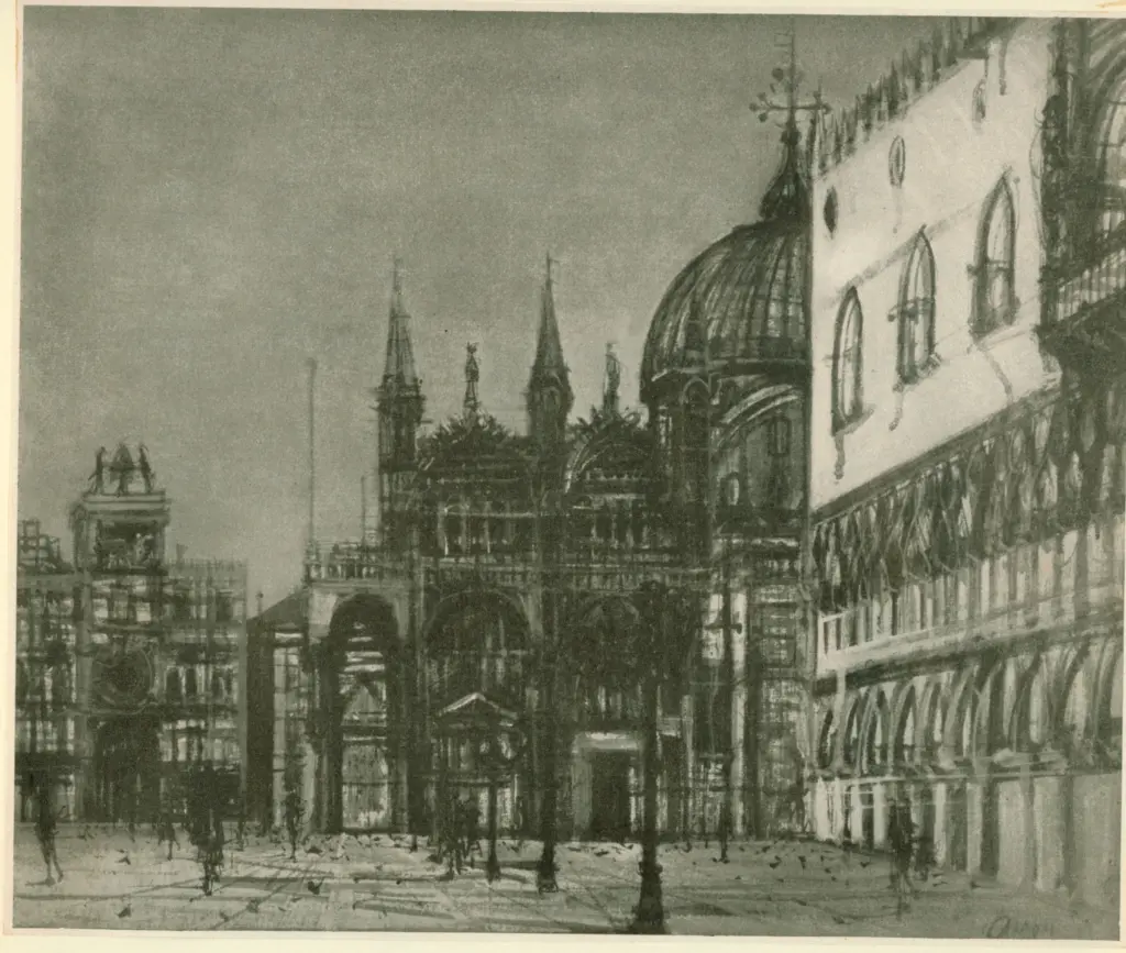 Anonimo , Carzou, Jean - sec. XX - Veduta di Venezia , fronte