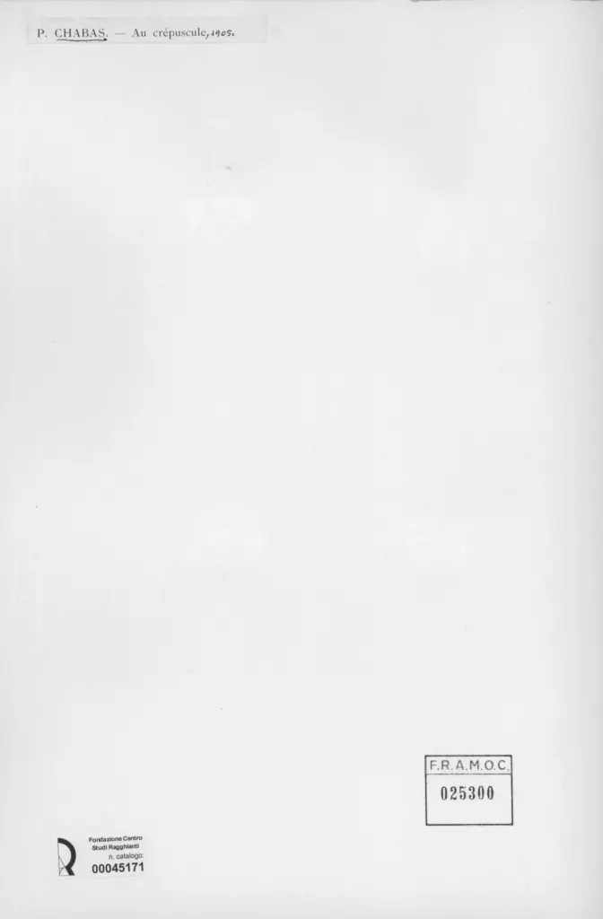 Anonimo , Chabas, Paul - sec. XX - Au Cr&eacute;puscule , retro
