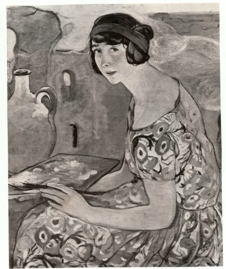 Anonimo , Chaplin, Elisabeth - sec. XX - Self portrait in pink , fronte