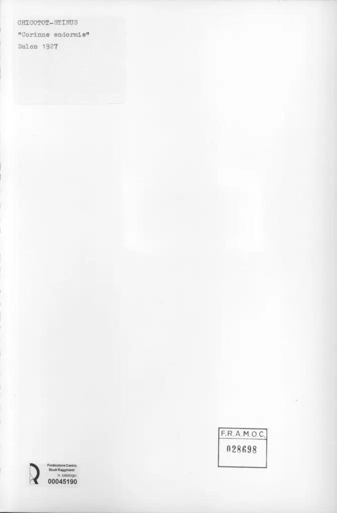 Anonimo , Chicotot-Stinus, Rose - sec. XX - Corinne endormie , retro