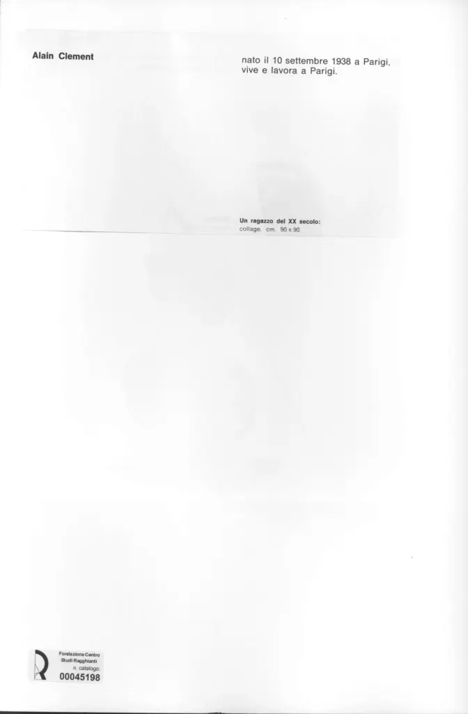 Anonimo , Clement, Alain - sec. XX - Un ragazzo del XX secolo , retro
