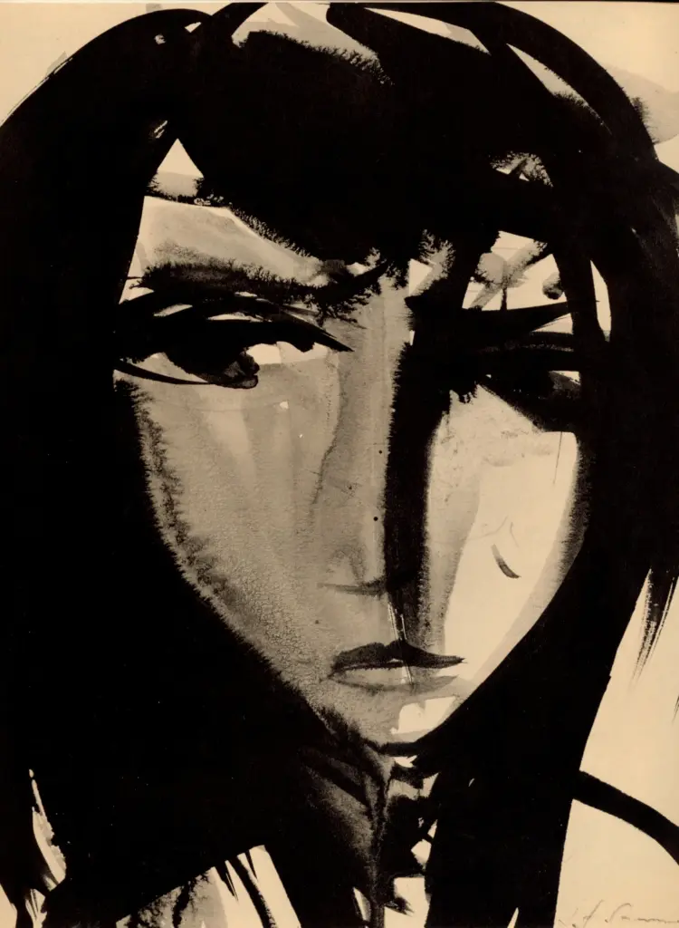 Anonimo , Comment, Jean Fran&ccedil;ois - sec. XX - T&ecirc;te de femme , fronte