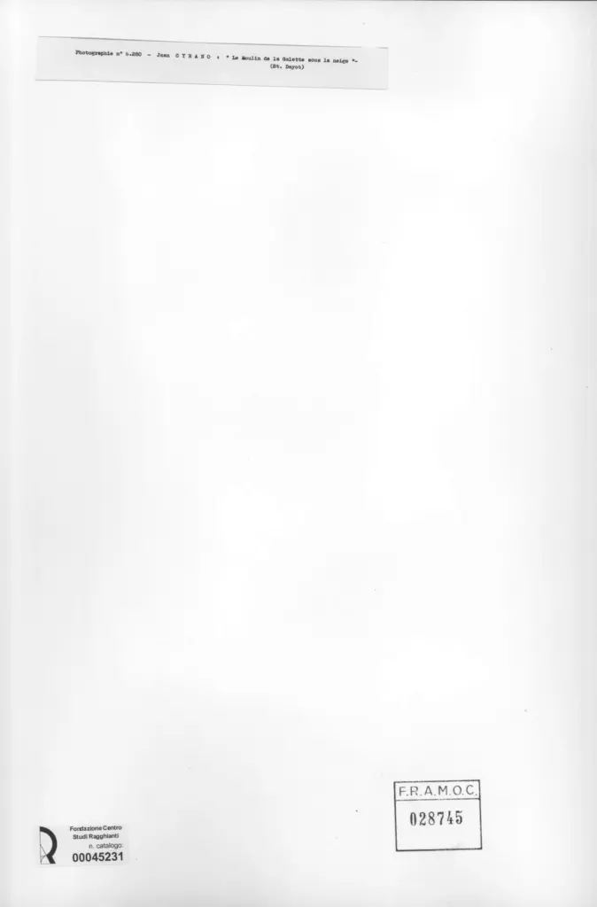Anonimo , Cyrano, Jean - sec. XX - Le moulin de la Galette sous la neige , retro