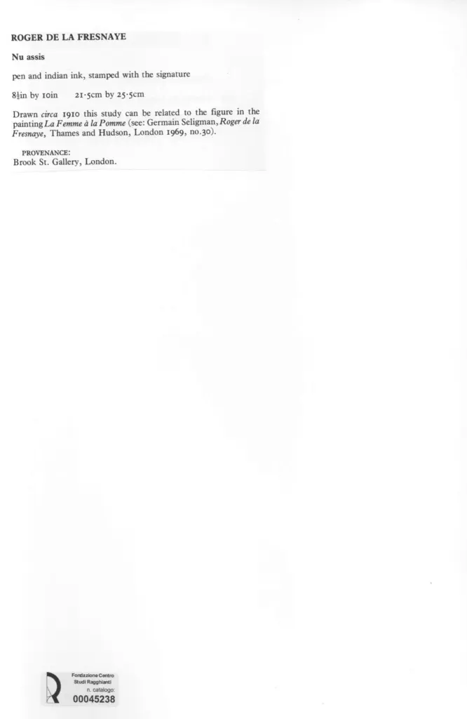 Anonimo , De La Fresnaye, Roger - sec. XX , retro