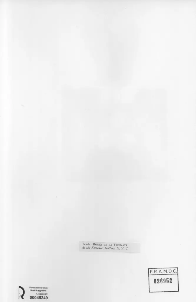 Anonimo , De La Fresnaye, Roger - sec. XX - Nude , retro