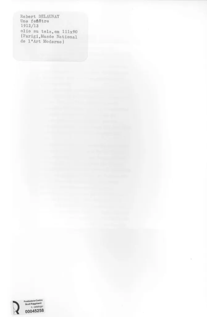 Anonimo , Delaunay, Robert - sec. XX - Une fin&ecirc;tre , retro