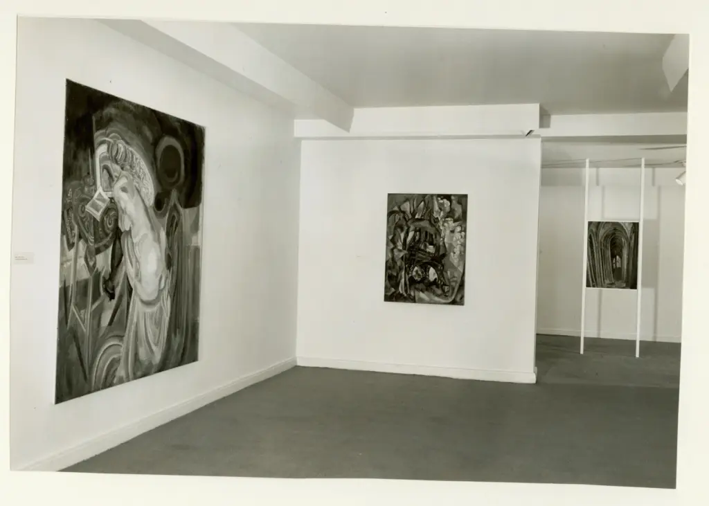 Anonimo , De Launay, Robert - sec. XX - Opening march 23 1955, left to right: Nude, Eiffel tower, St. Severin , fronte