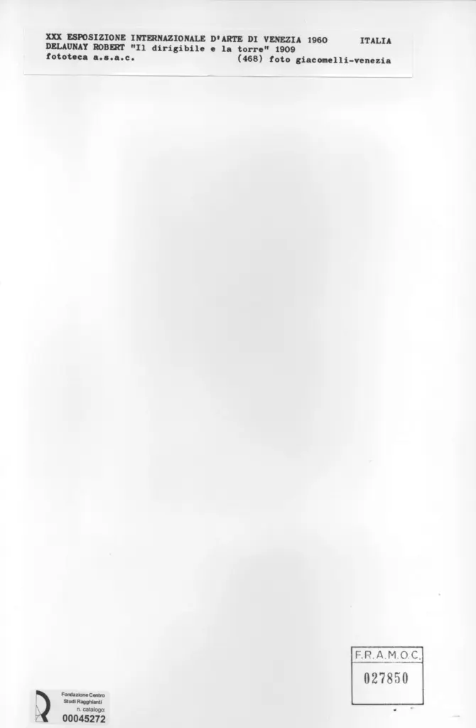 Giacomelli , De Launay, Robert - sec. XX - Il dirigibile e la torre , retro