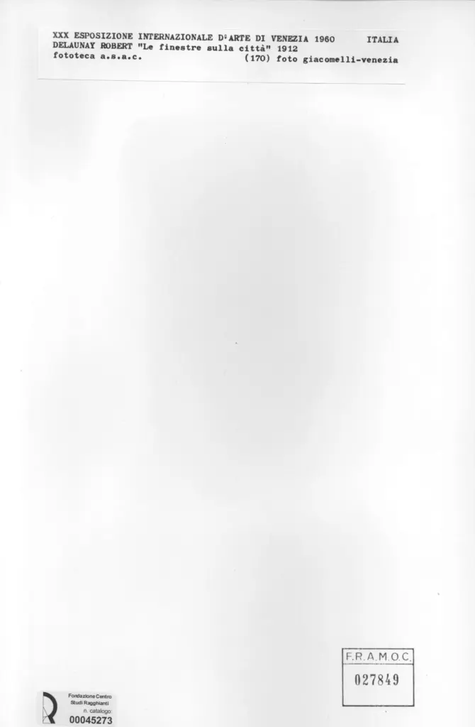 Giacomelli , De Launay, Robert - sec. XX - Le finestre sulla citt&agrave; , retro