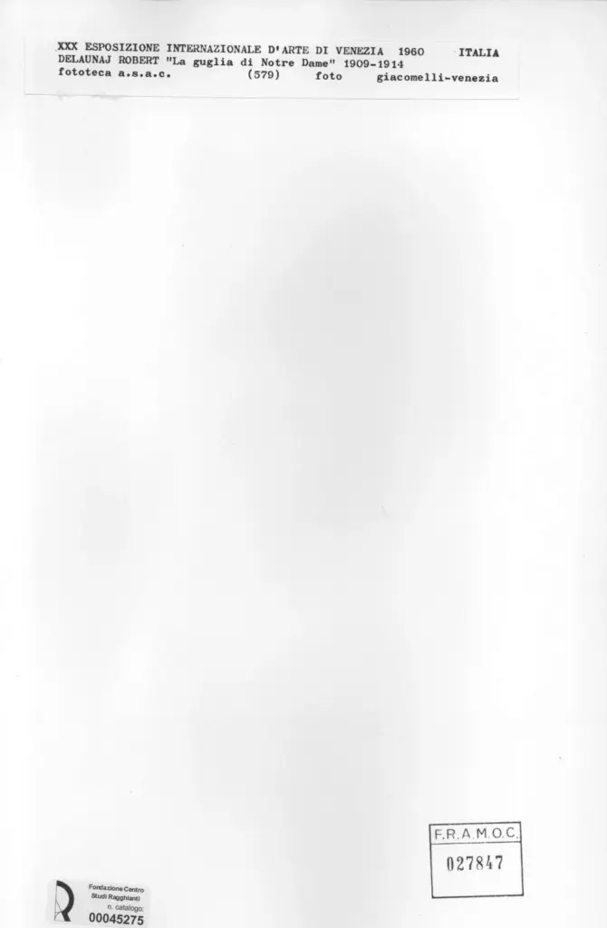 Giacomelli , De Launay, Robert - sec. XX - La guglia di Notre Dame , retro