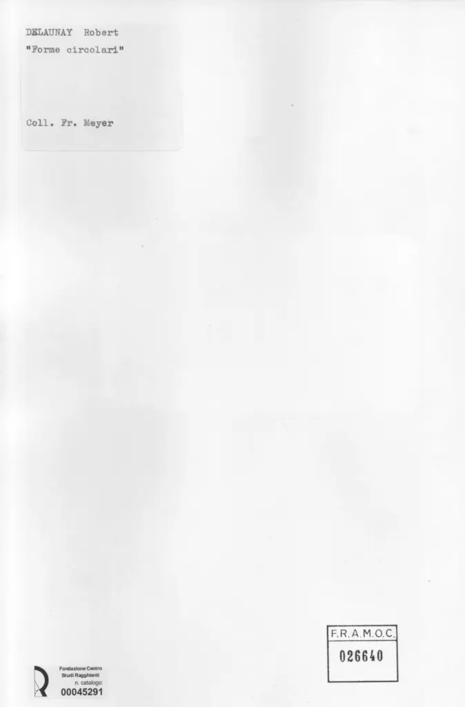 Anonimo , Delaunay, Robert - sec. XIX/ XX - Forme circolari , retro
