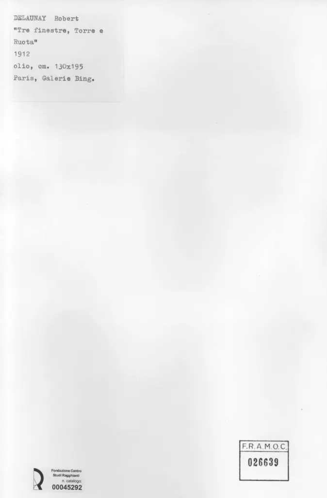 Anonimo , De Launay, Robert - sec. XX - Tre finestre, torre e ruota , retro