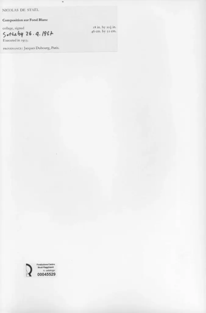 Anonimo , De Satel, Nicolas - sec. XX - Composition sur fond blanc , retro