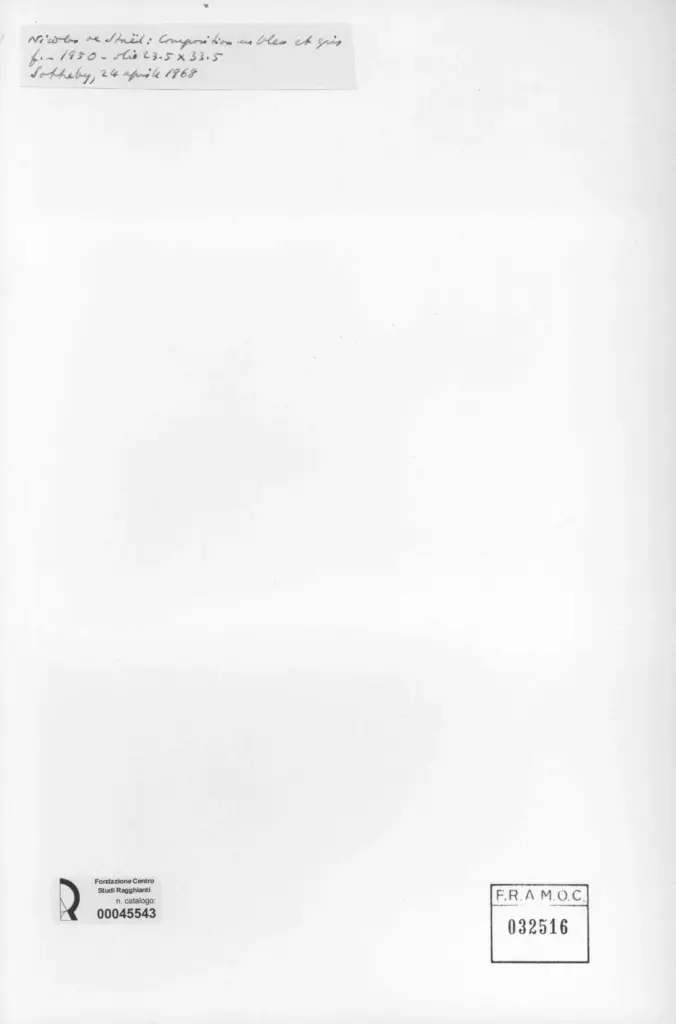 Anonimo , De Satel, Nicolas - sec. XX - Composition en bleu , retro