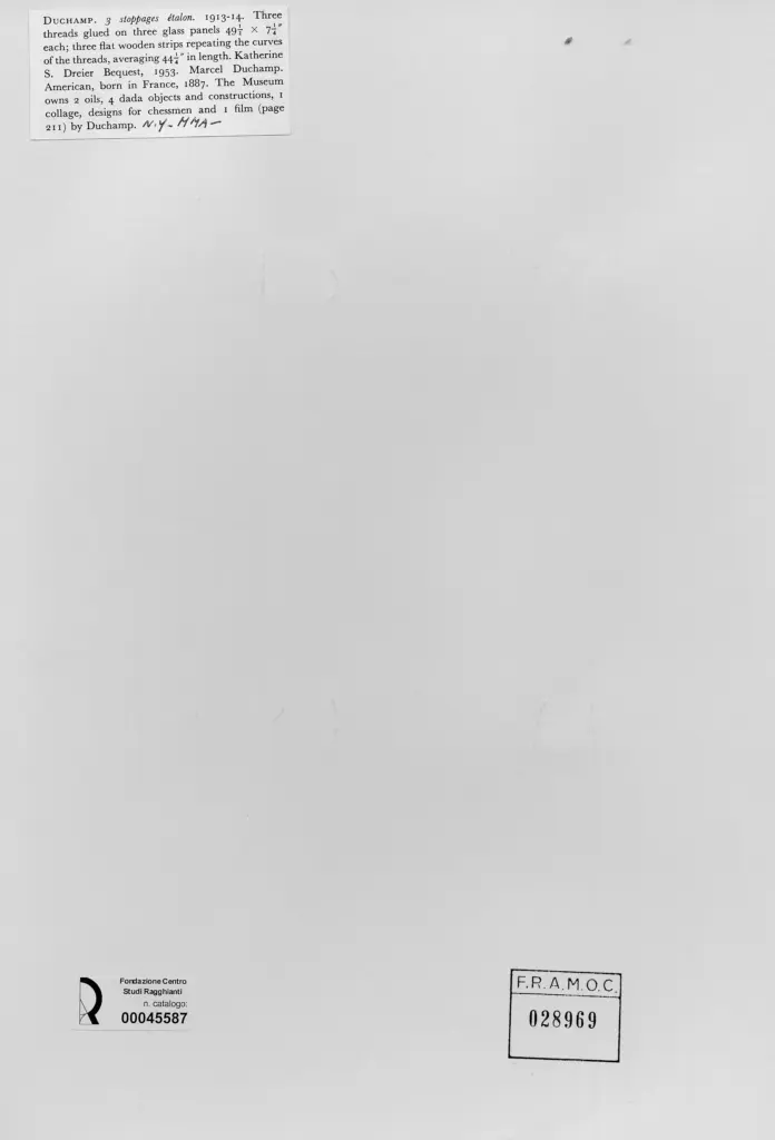 Anonimo , Duchamp, Marcel - sec. XX - 3 stoppages &eacute;talon , retro