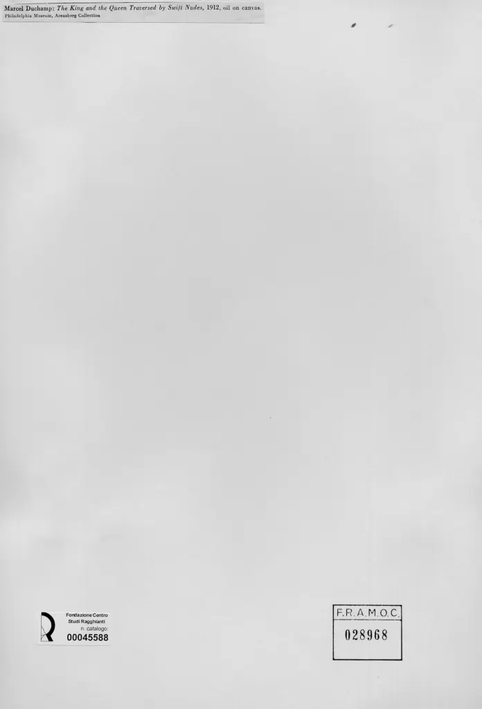 Anonimo , Duchamp, Marcel - sec. XX - The King and the Queen Traversed by Swift Nudes , retro