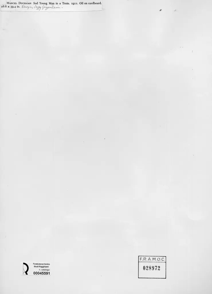 Anonimo , Duchamp, Marcel - sec. XX - Giovane triste in treno , retro