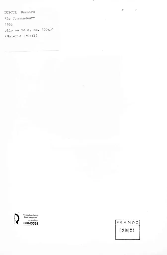Anonimo , Dufour, bernard - sec. XX - Le Commandeur , retro