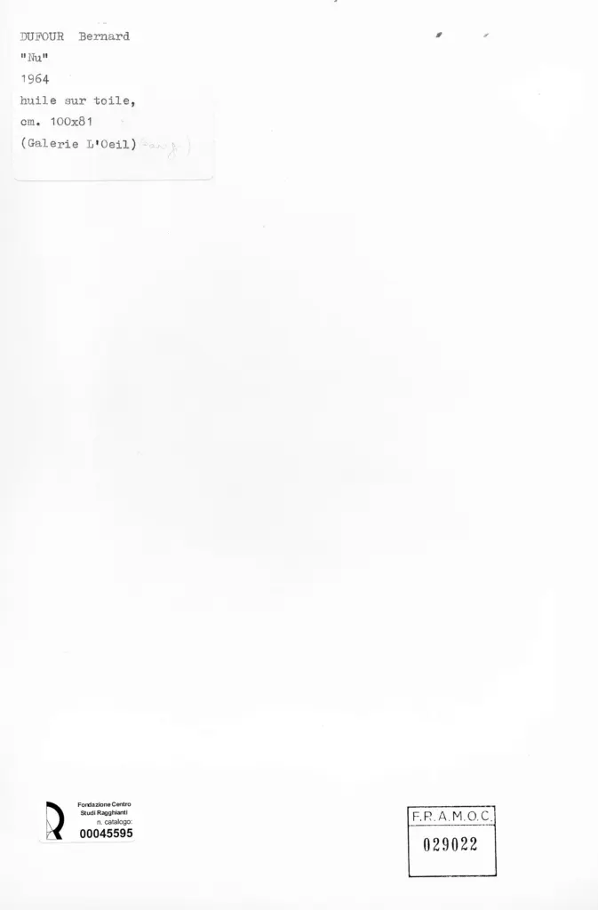Anonimo , Dufour, bernard - sec. XX - Nudo , retro