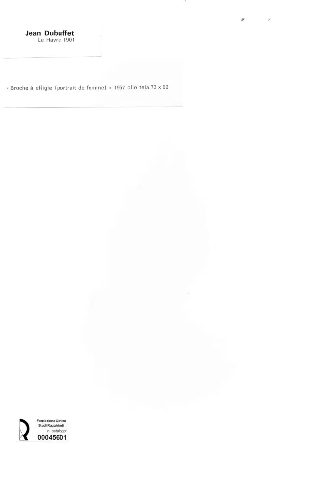 Anonimo , Dubuffet, Jean , retro