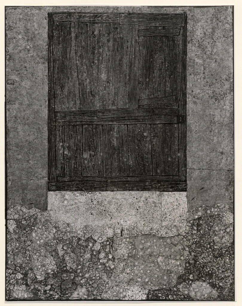 Anonimo , Dubuffet, Jean - sec. XX - Porta con uno strato d'erba , fronte