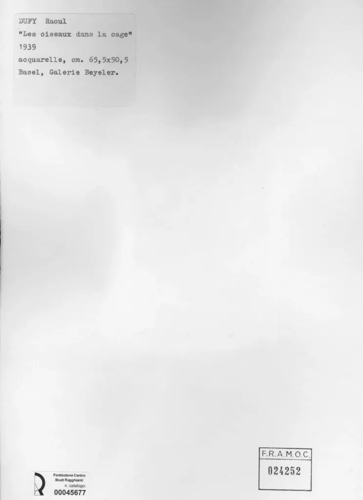 Dufy, Raoul - sec. XX - Les oiseaux dans la cage , retro