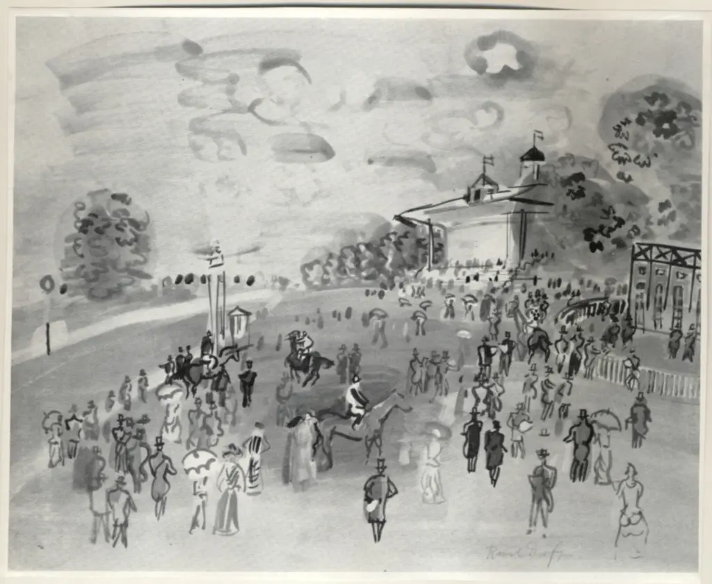 Dufy, Raoul , Deauville, chevaux de course dans l'enclos