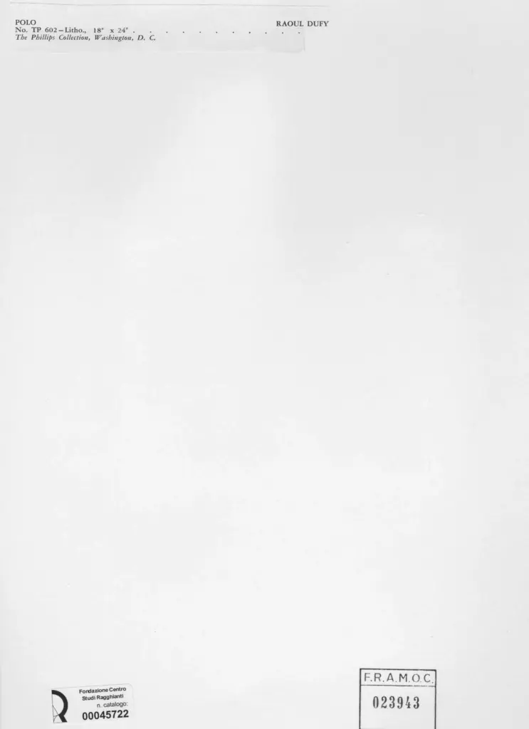 Anonimo , Dufy, Raoul - sec. XIX - Polo , retro