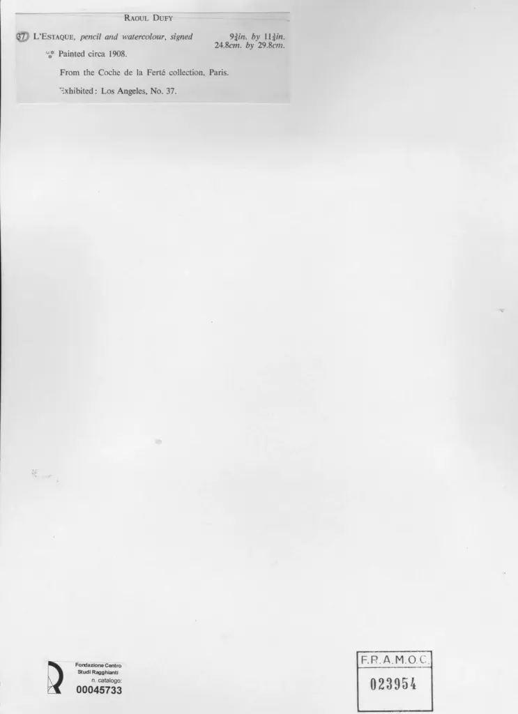 Anonimo , Dufy, Raoul - sec. XX - L'Estaque , retro