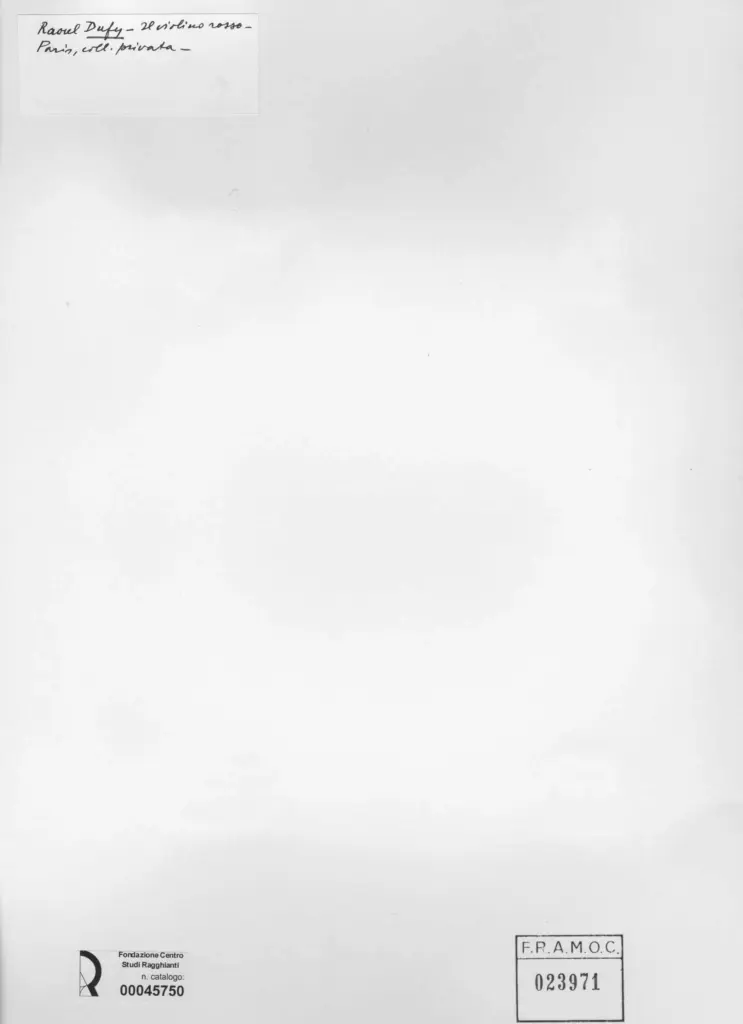 Anonimo , Dufy, Raoul - sec. XIX - Il violino rosso , retro