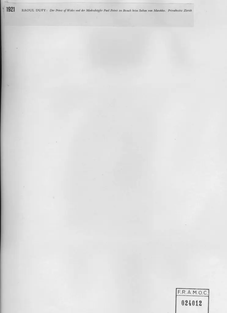 Anonimo , Dufy, Raoul - sec. XIX - Il principe di Galles e lo stilista di moda Paul Poivret in visita dal sultano de Marocco , retro