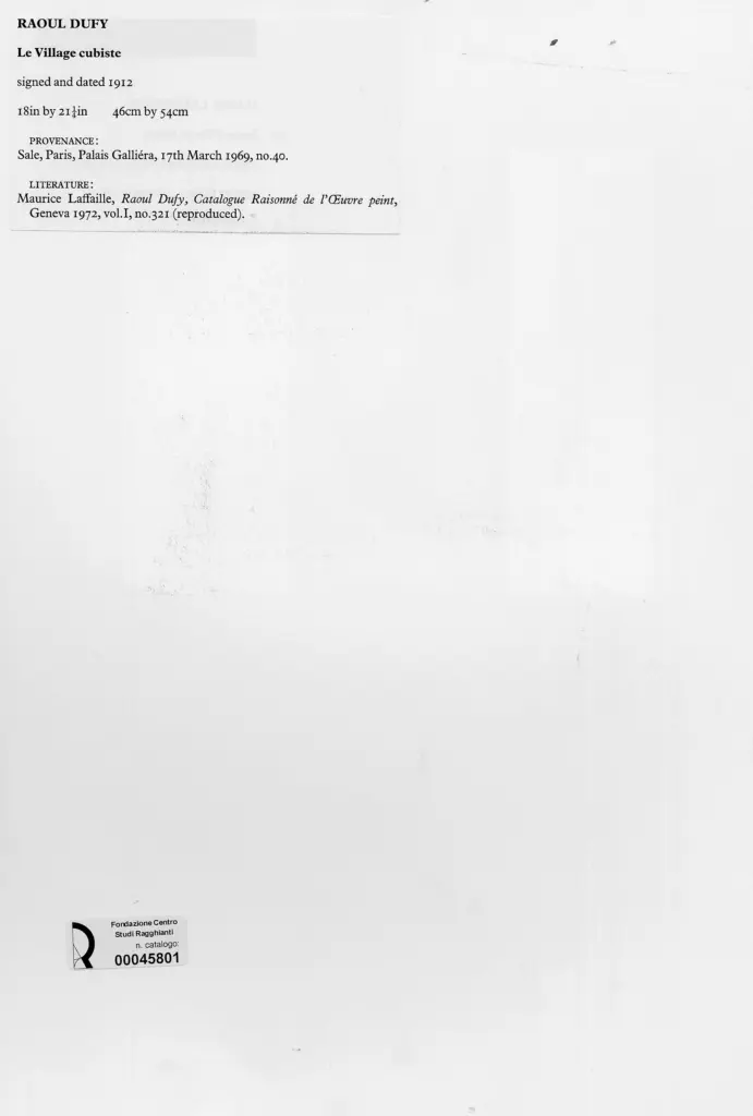 Anonimo , Dufy, Raoul - sec. XX - Il villaggio cubista , retro