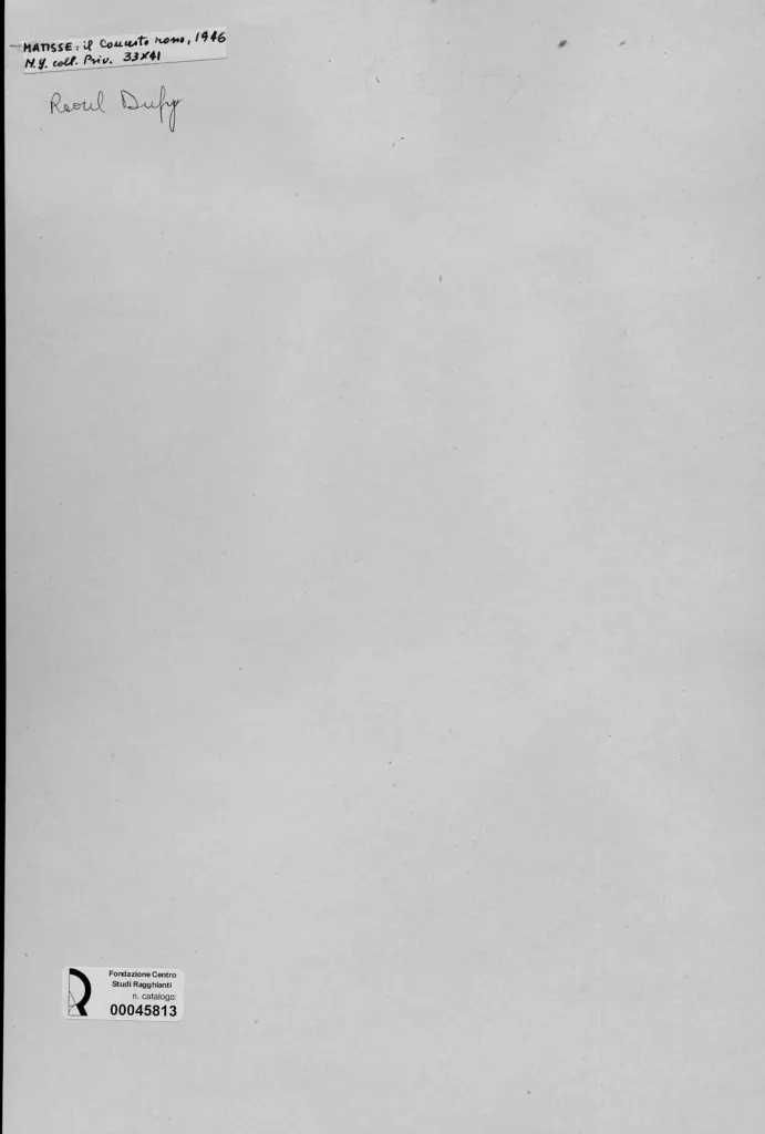 Anonimo , Dufy, Raoul - sec. XX - Matisse: Il concerto rosso , retro