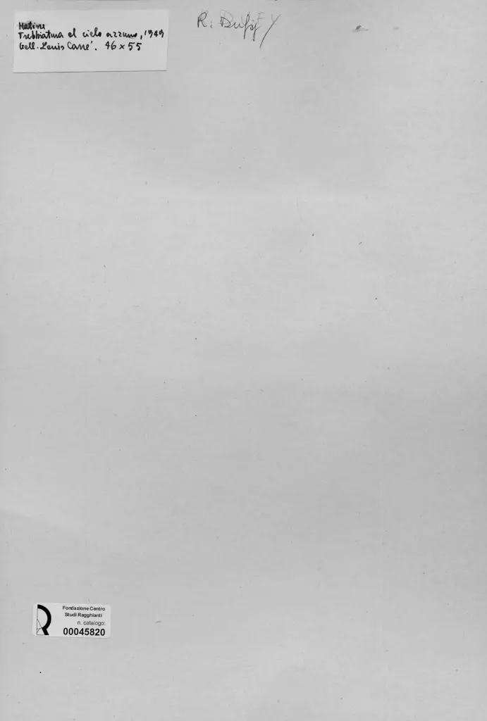 Anonimo , Dufy, Raoul - sec. XX - Matisse: Trabbiatura al cielo azzurro , retro