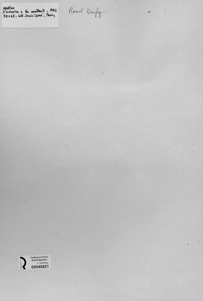 Anonimo , Dufy, Raoul - sec. XX - Matisse: L'orchestra e la cantante , retro