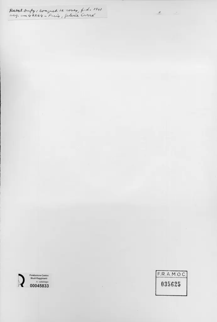 Anonimo , Dufy, Raoul - sec. XX - Bouquet di rose , retro