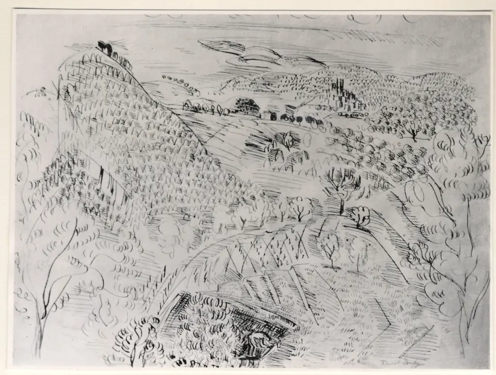 Anonimo , Dufy, Raoul - sec. XX - Paesaggio in Inghilterra , fronte