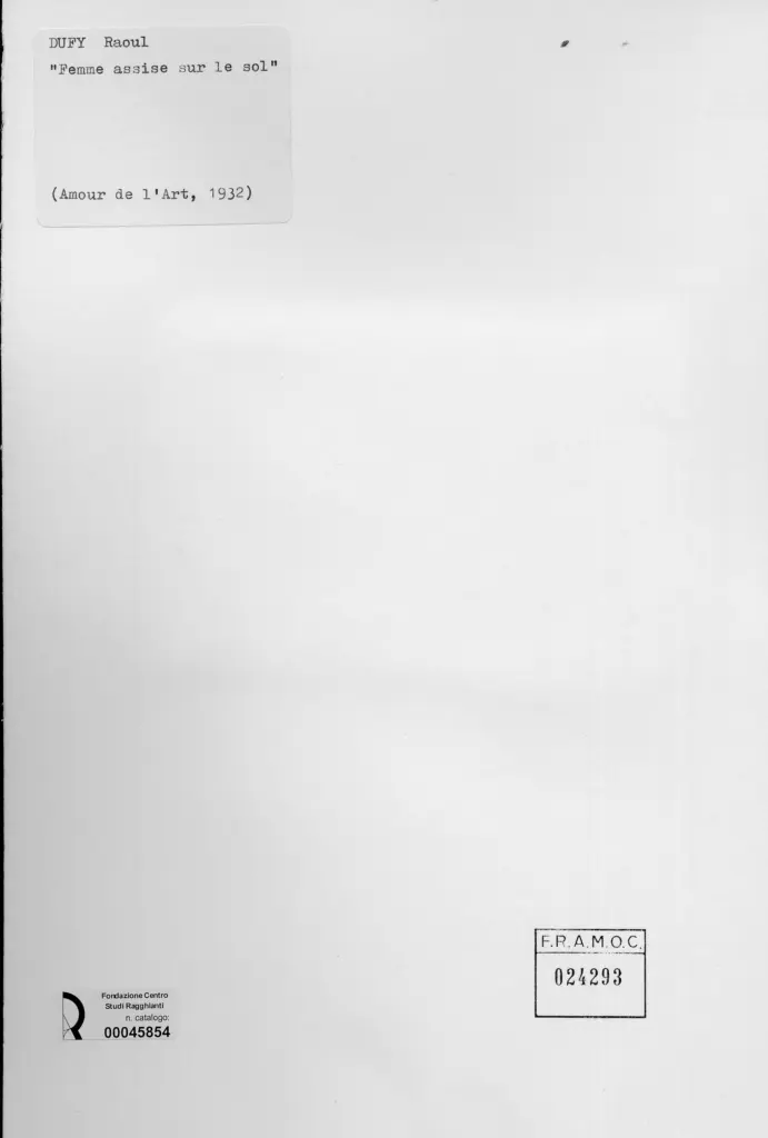 Anonimo , Dufy, Raoul - sec. XX - Donna seduta sul sole , retro