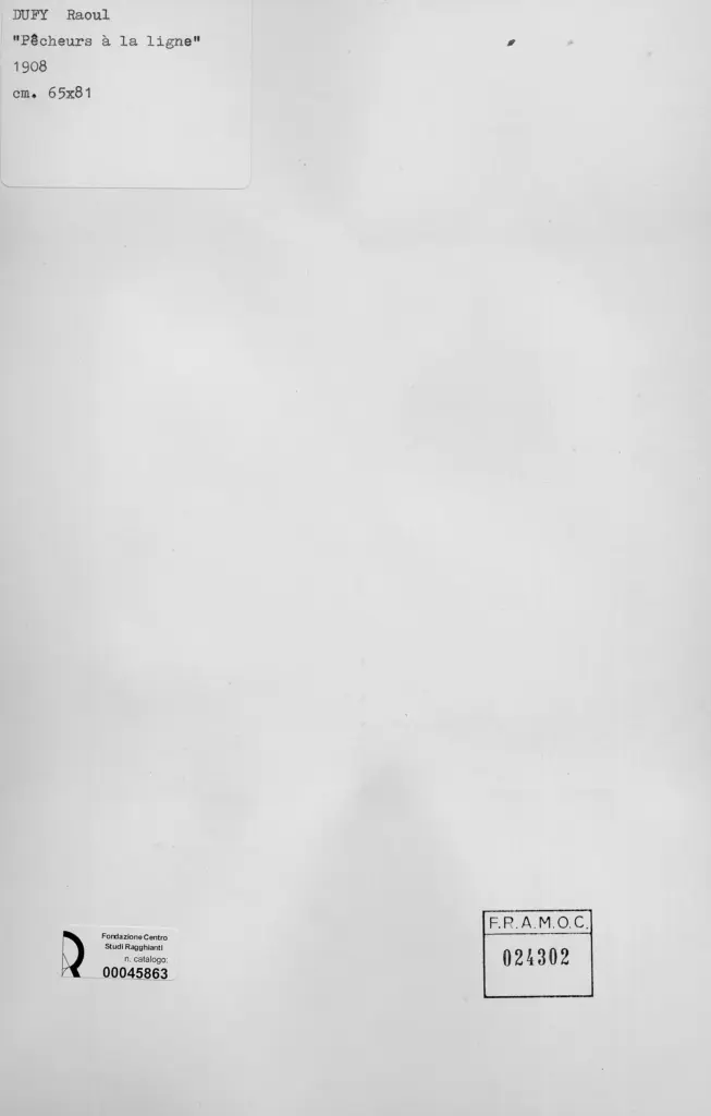 Anonimo , Dufy, Raoul - sec. XX - Pescatori in fila , retro
