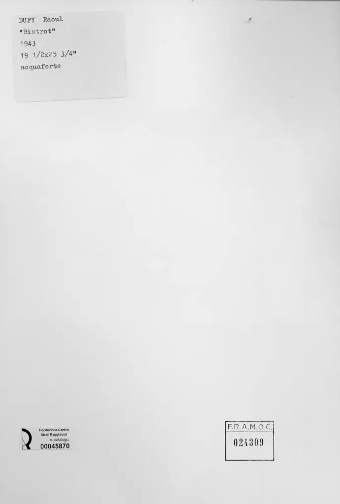 Anonimo , Dufy, Raoul - sec. XX - Bistrot , retro