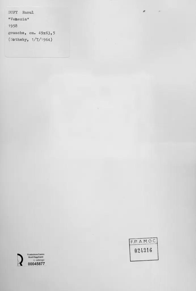 Anonimo , Dufy, Raoul - sec. XX - Venezia , retro