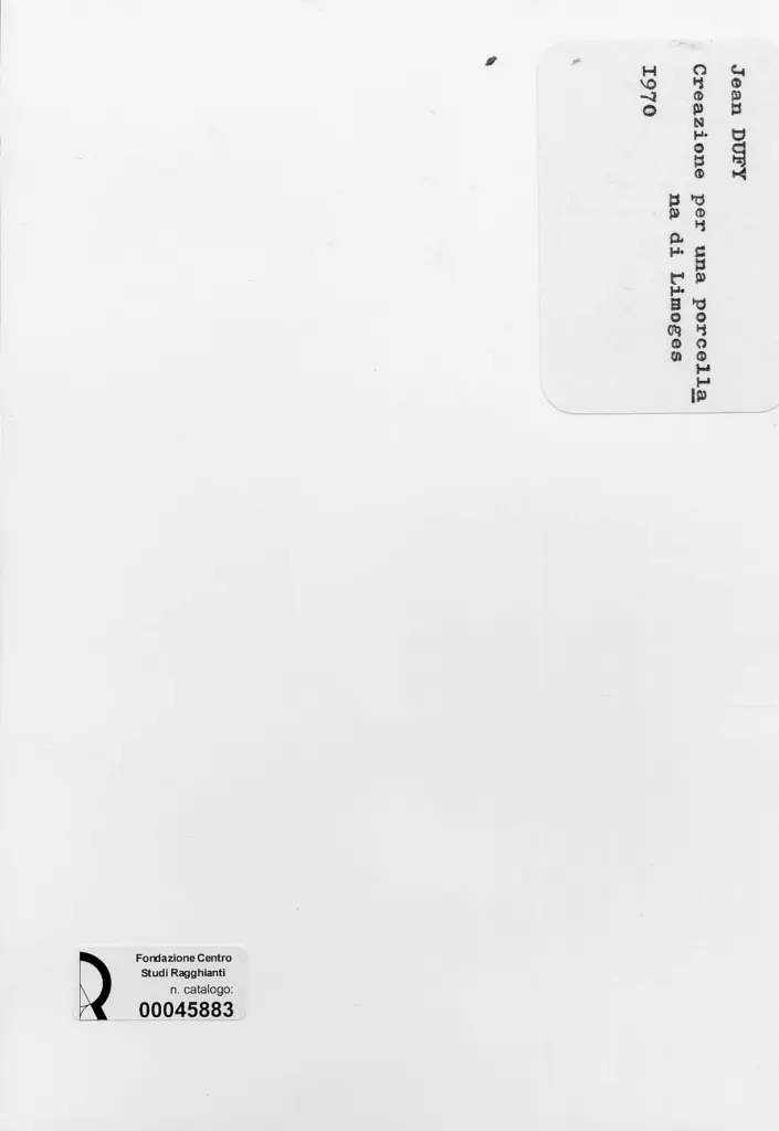 Anonimo , Dufy, Jean - sec. XX - Creazione per una porcellana di Limoges , retro