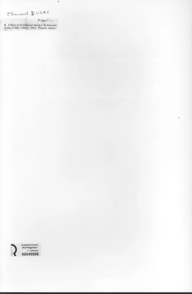 Anonimo , Dulac, Edmund - sec. XX - A Rout at Sir Eedmund Davis's , retro