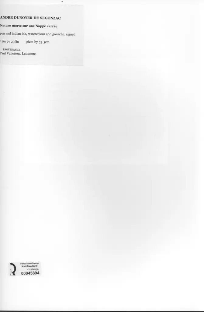 Anonimo , Dunoyer de Segonzac, Andr&eacute; - sec. XIX - Nature morte sur une Nappe carr&eacute; , retro