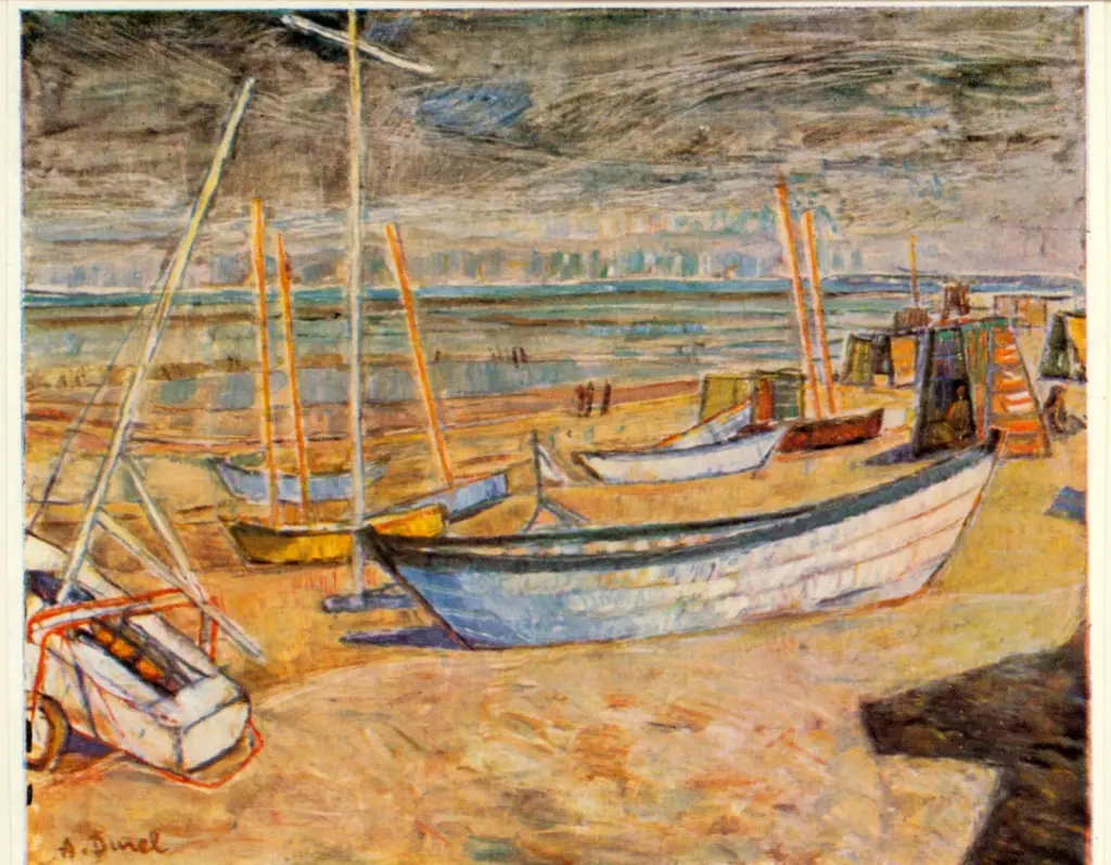 Anonimo , Durel, Auguste - sec. XX - Spiaggia di Coutainville , fronte