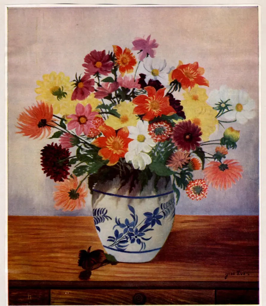 Eve, Jean , Fleurs au vase bleu
