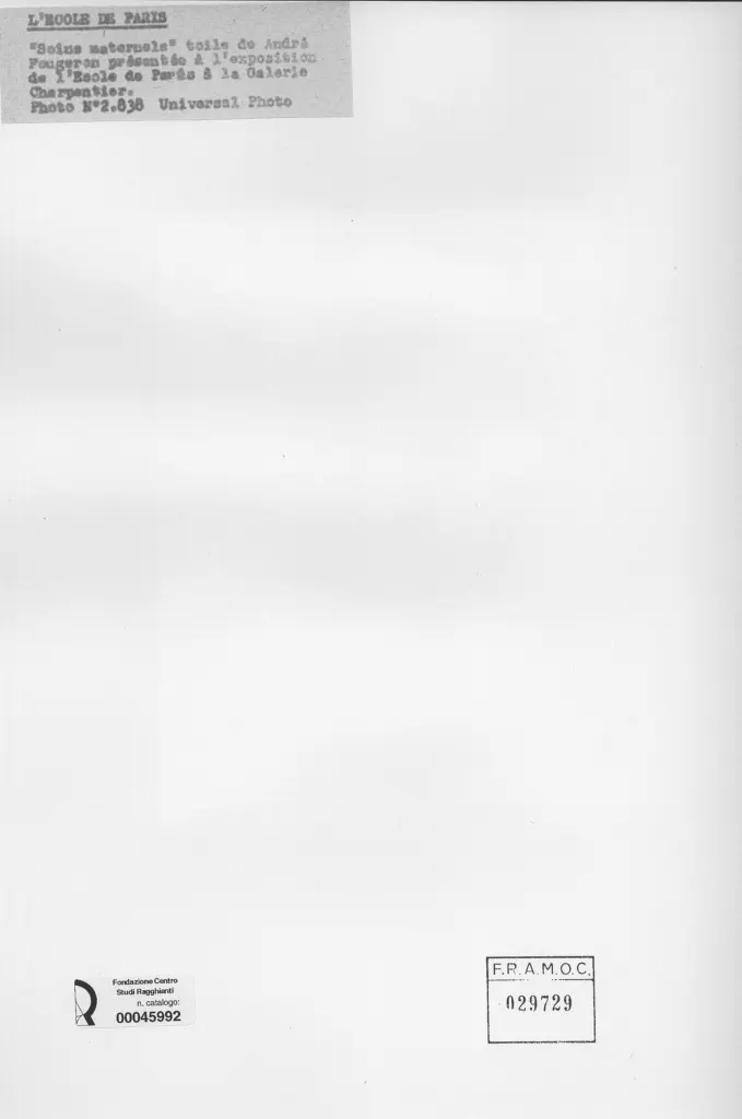 Universal Photo , Fougeron, Andr&eacute; - sec. XX - Soins maternals , retro