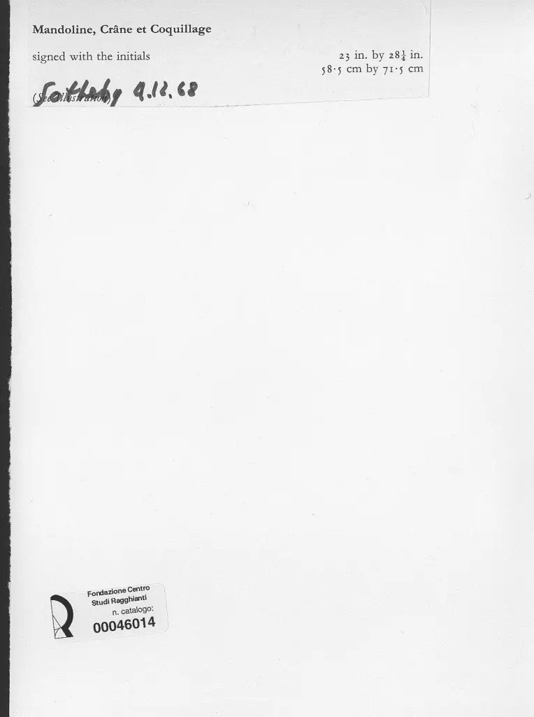 Anonimo , Friez, Emile - Othon - sec. XX - Mandoline, cr&acirc;ne et Coquillage , retro