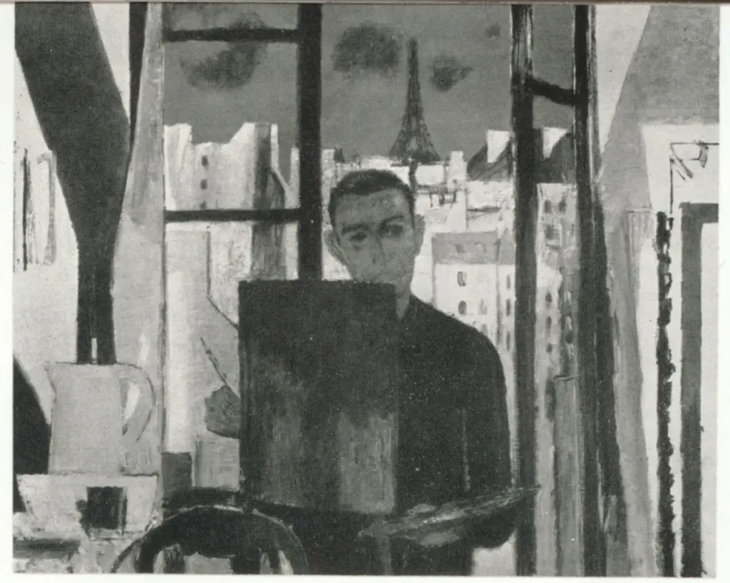 Anonimo , Genis, Ren&eacute; - sec. XX - II pittore al lavoro , fronte