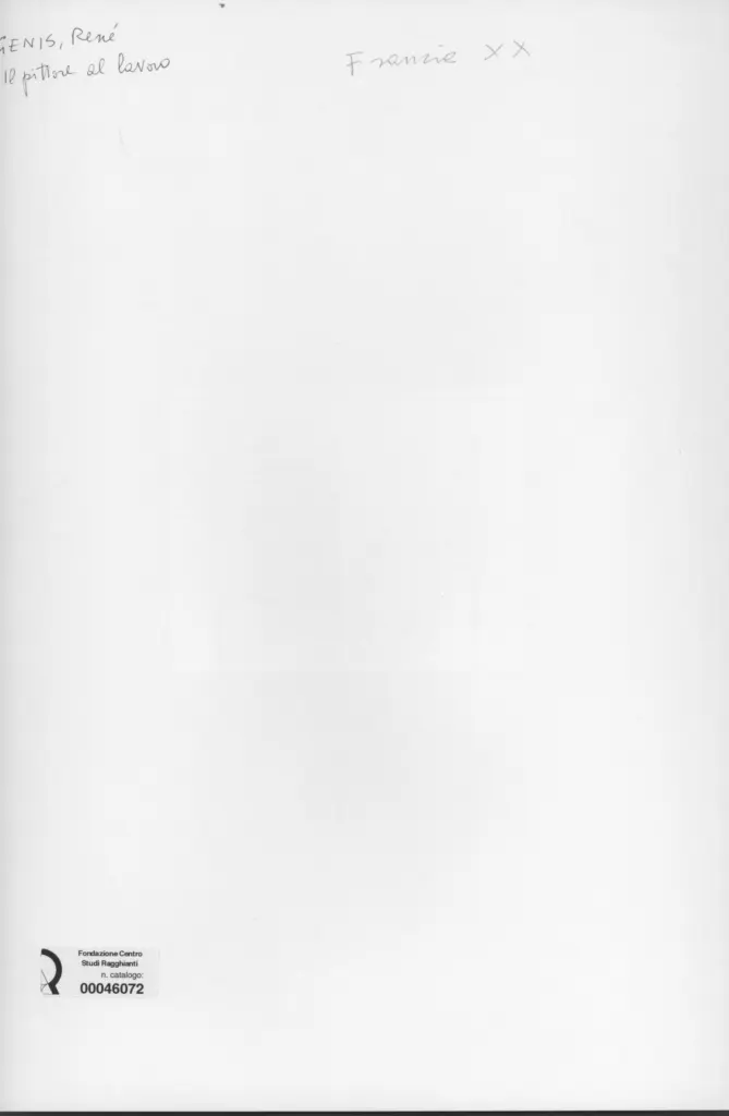 Anonimo , Genis, Ren&eacute; - sec. XX - II pittore al lavoro , retro